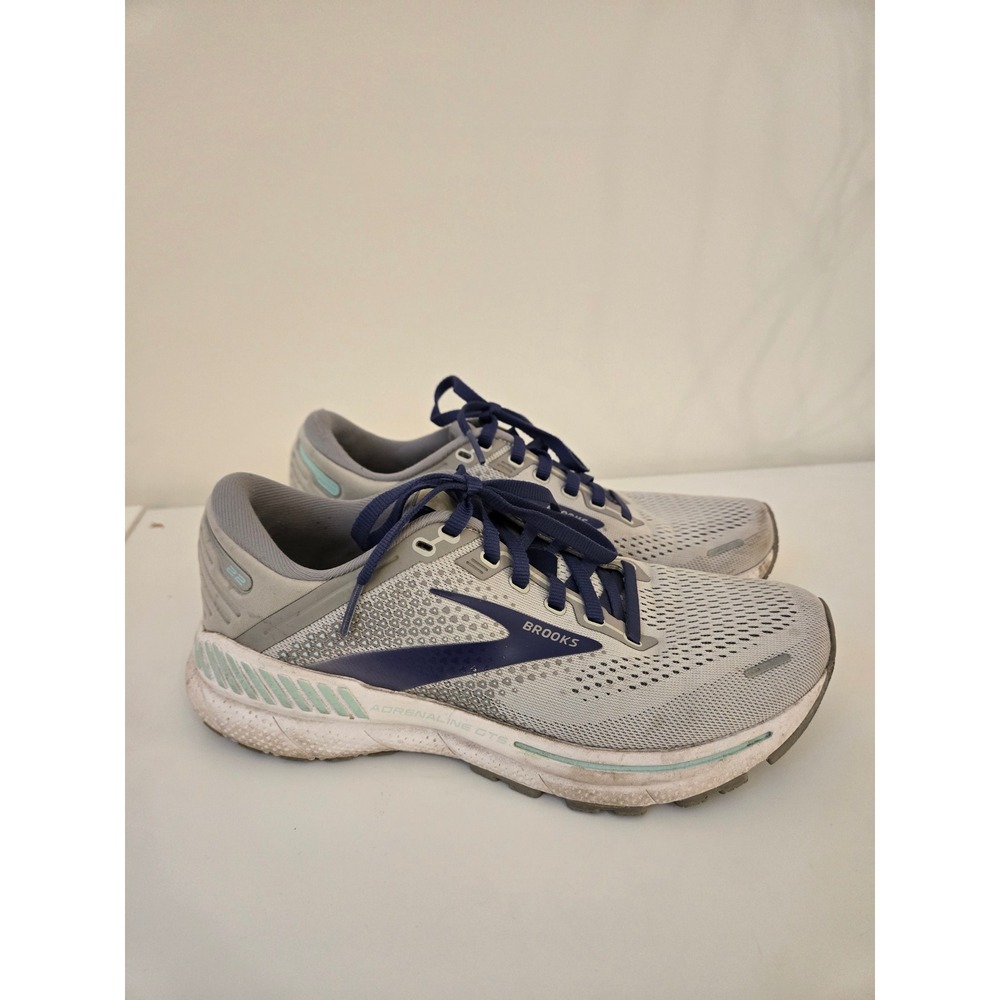 Brooks Adrenaline GTS 22 Women's Running Shoes Gray Blue Size 7.5 B Stability
